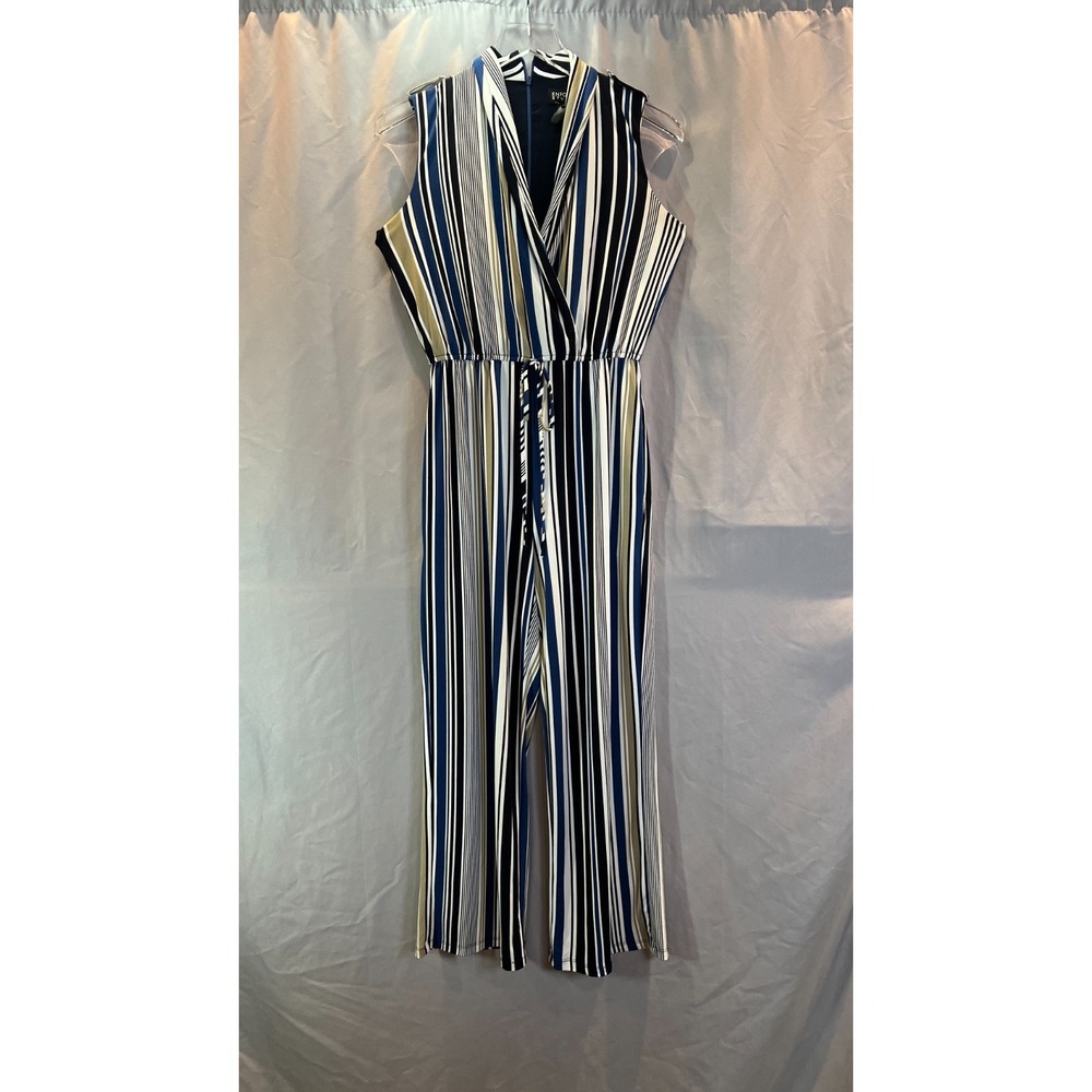 Enfocus Studio Jumpsuit Womens 4 Multicolor Striped Elastic Waist Sleeveless